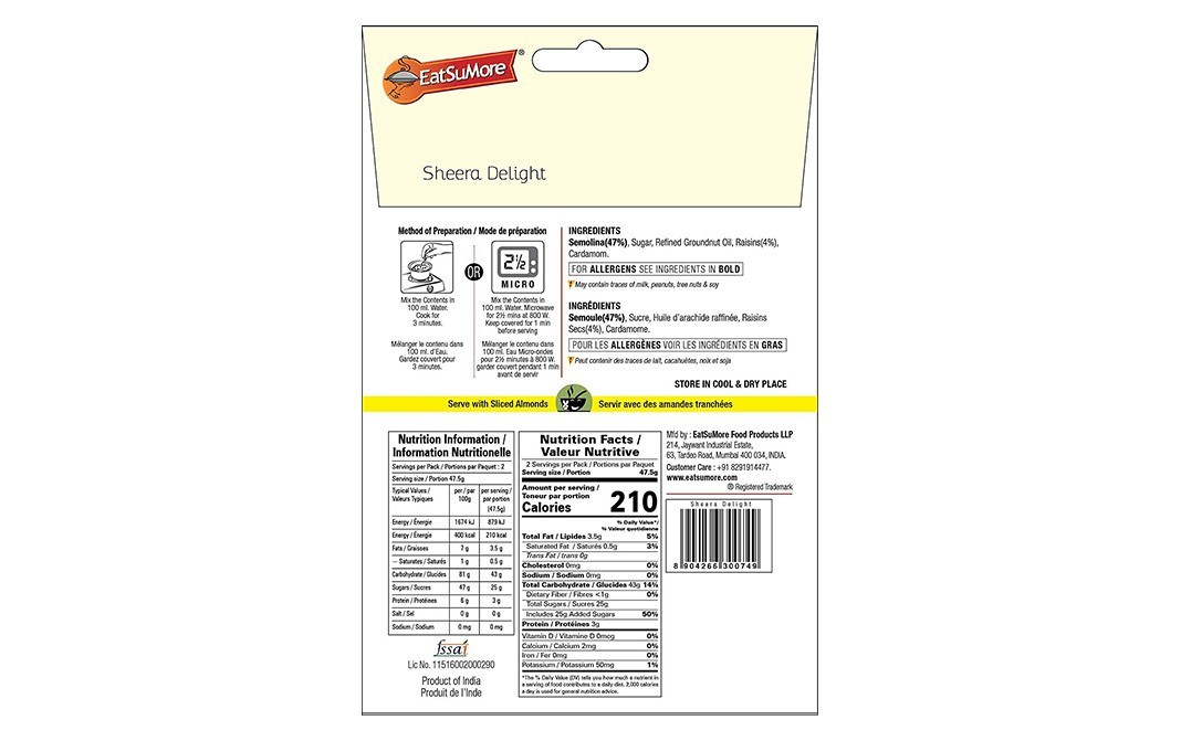 EatSuMore Sheera Delight    Pack  95 grams